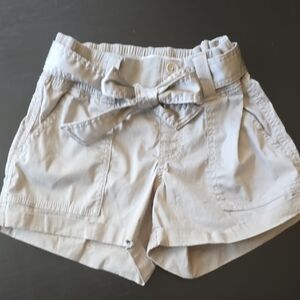 Abercrombie Kids Cream Cargo Shorts with Bow